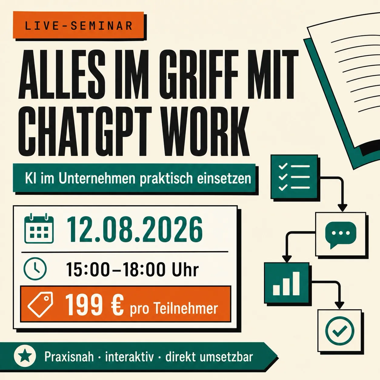 Live-Seminar Alles im Griff mit ChatGPT Work am 12. August 2026